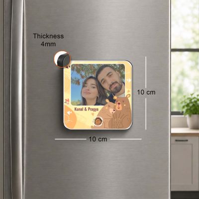 Gift for Girlfriend Boyfriend Cute Bear Theme Musical Fridge Magnet  UV Printed  Playable Music Feature Best Memorable Gift Decorative Magnet
